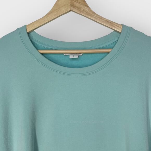 Athleta Lombard Sweatshirt I Large I Reef Green Ruched Crewneck Athleisure Soft - Picture 7 of 9